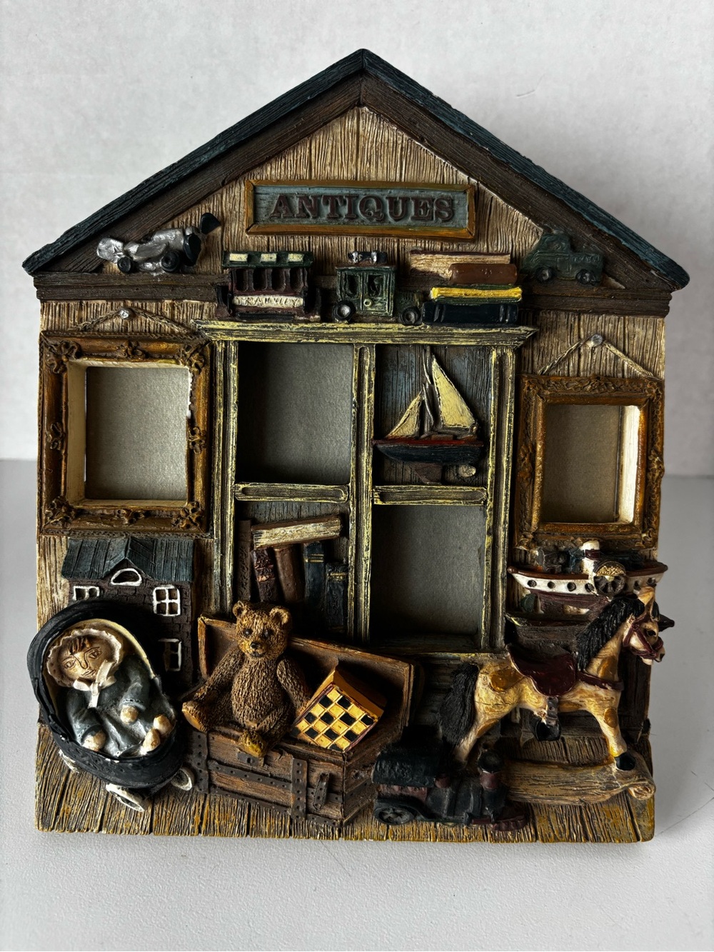 1995 Figi Graphics 3d Antique Toy Shop Picture Frame Collage